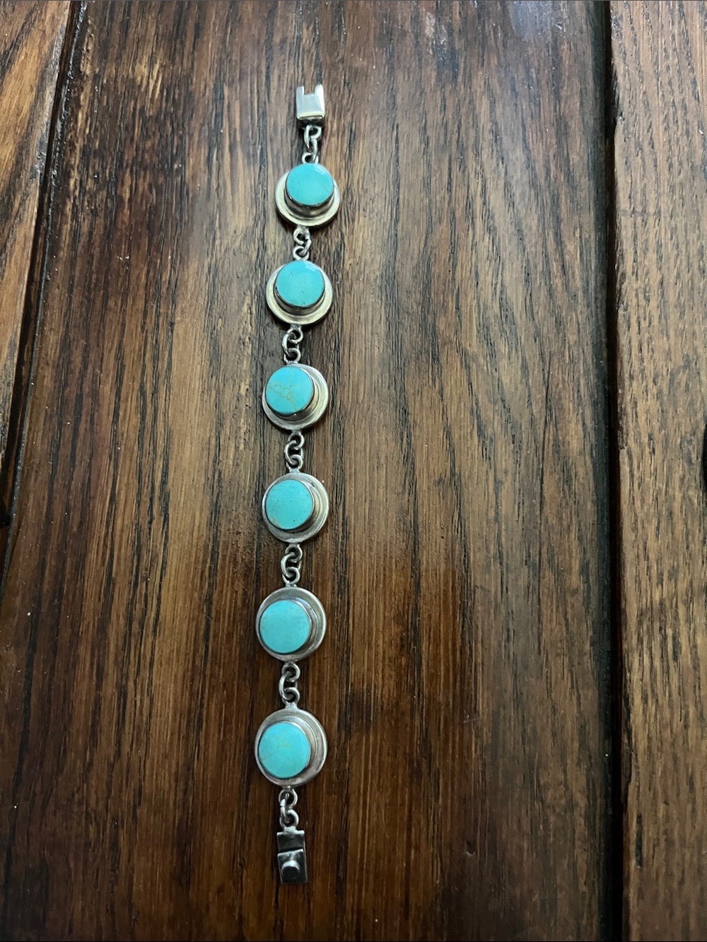 ATI 925 Mexico Turquoise Stone Link Bracelet